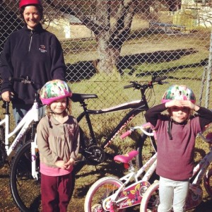 The kids and I after our first family bike ride.
